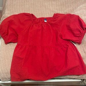 Beautiful peplum red blouse, amazing condition, never wore
